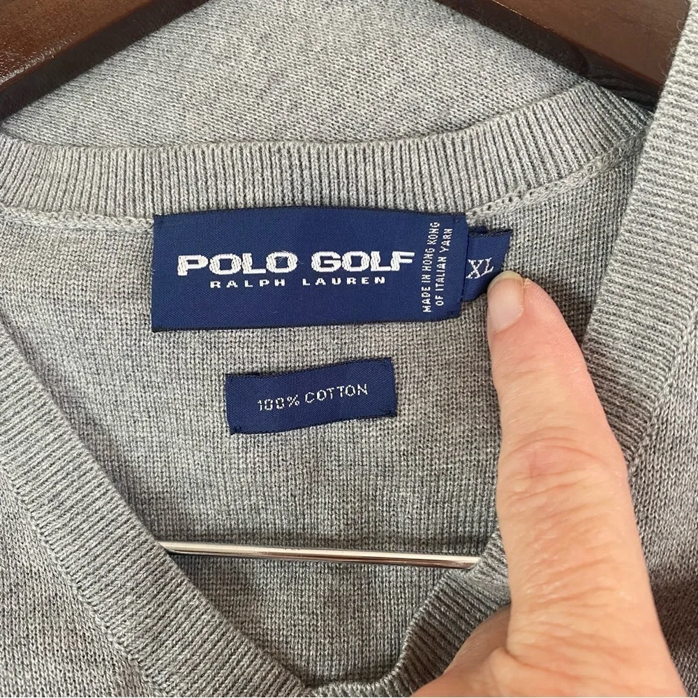 Polo Golf by Ralph Lauren V-Neck Gray Sleeveless Sweater Vest XL